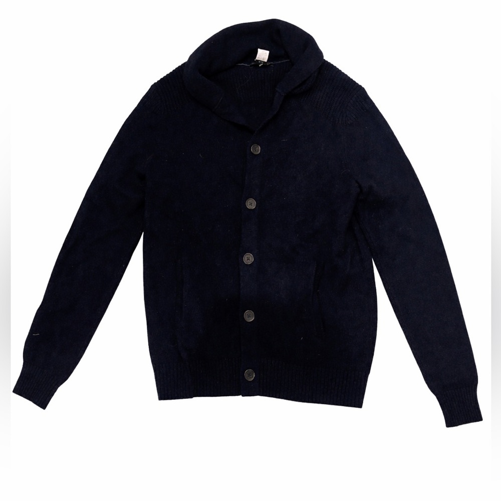 The Men’s Store at Bloomingdale Shawl Collar Button Up Cardigan Size S Navy Blue